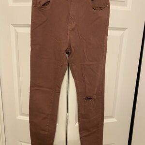 Womens' High Rise Skinny Rose Colored Jeans by Blue Asphalt Sz. L